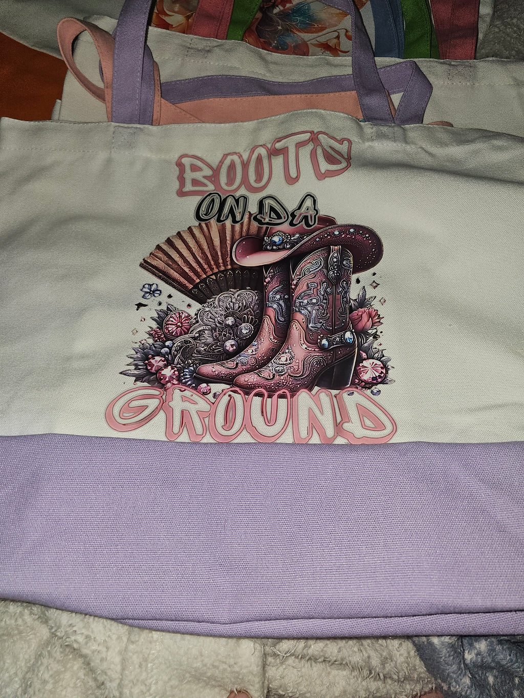 Large canvas Tote bags with small cosmetic bag
