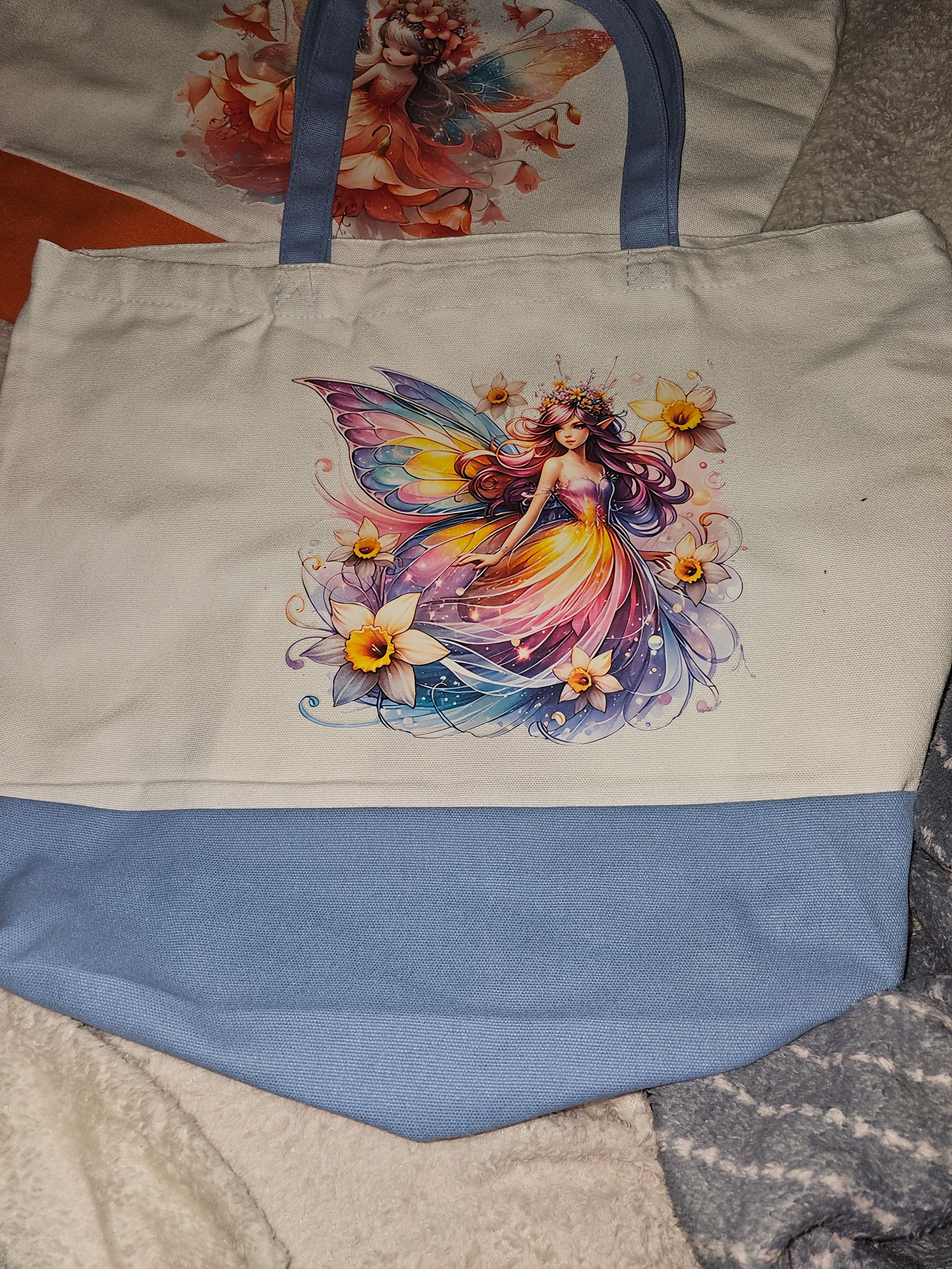 Large canvas Tote bags with small cosmetic bag