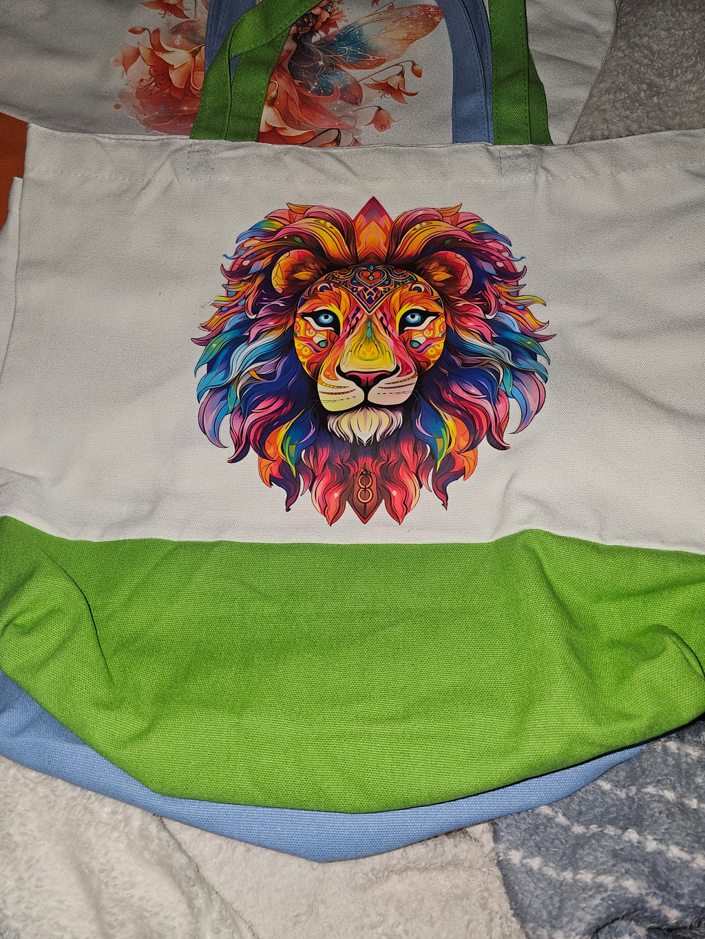 Large canvas Tote bags with small cosmetic bag