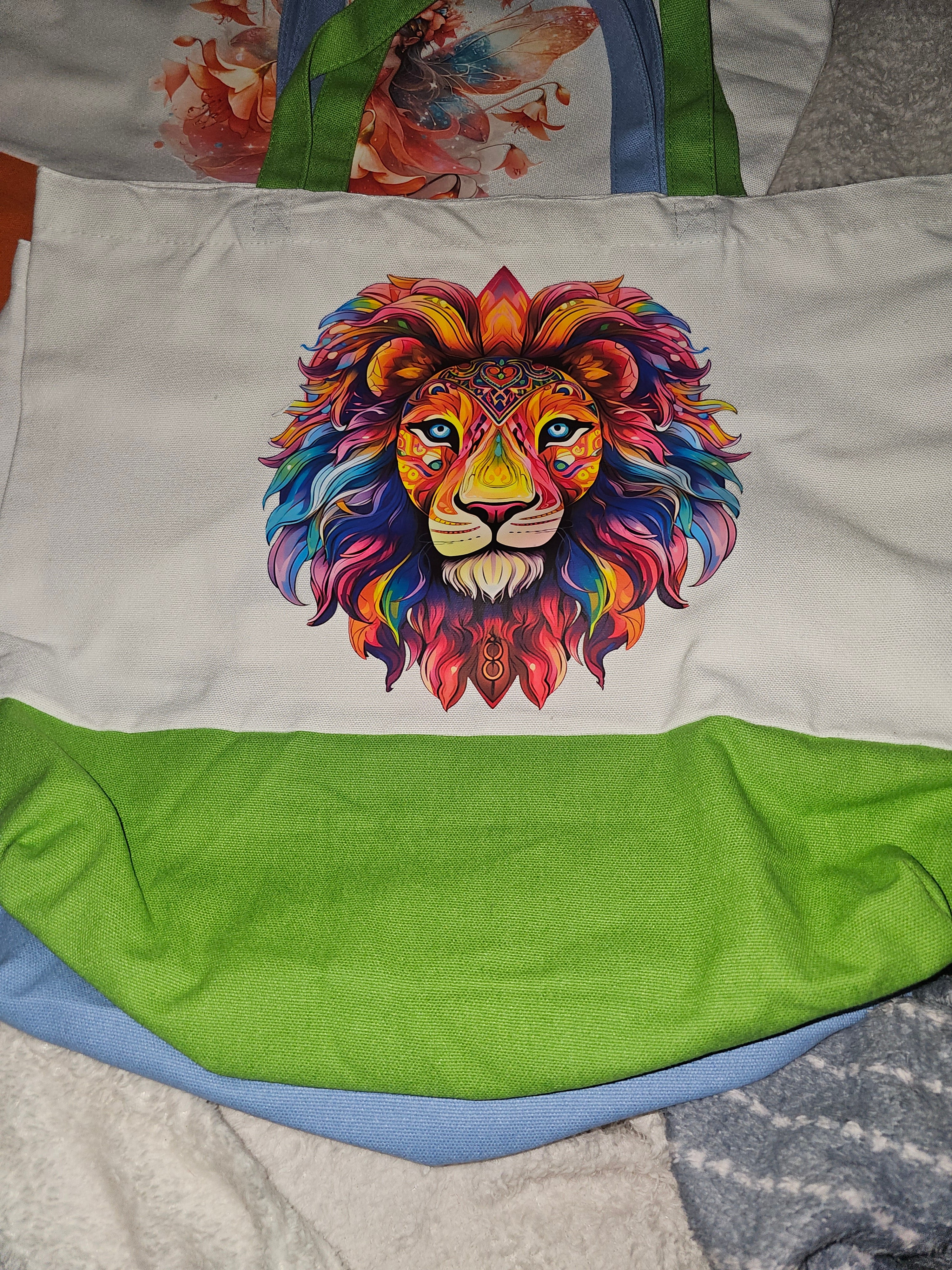 Large canvas Tote bags with small cosmetic bag